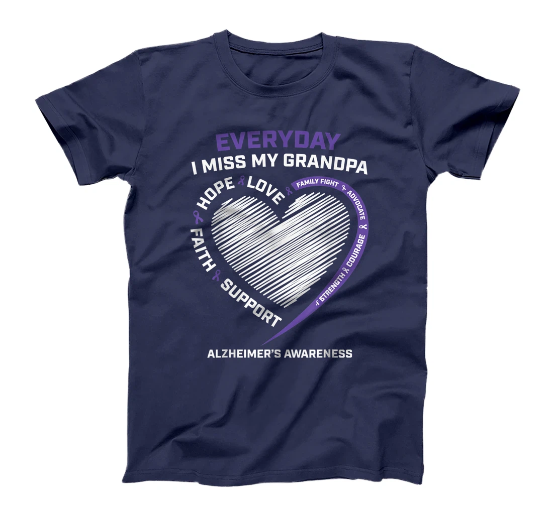 Dementia Gifts Purple In Memory Grandpa Alzheimers Awareness T-Shirt