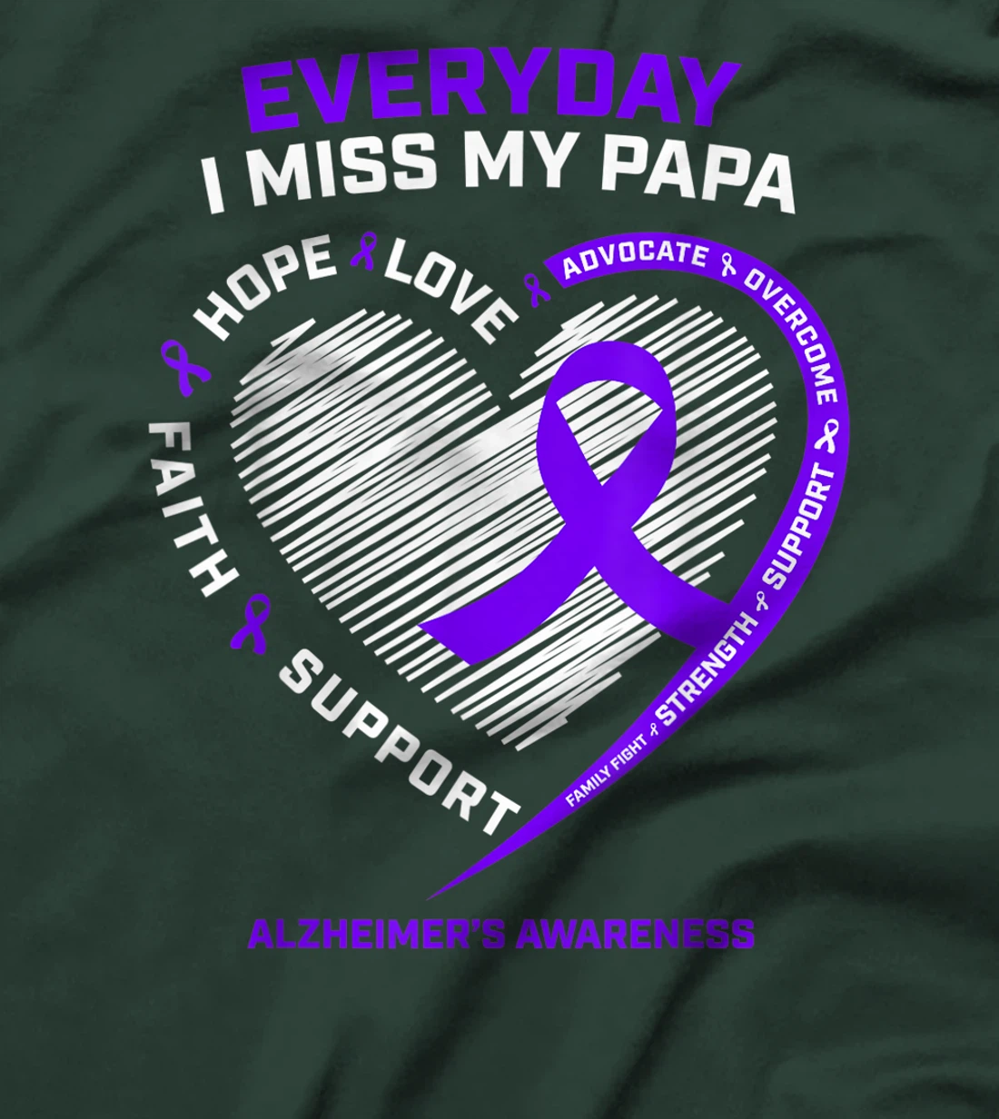 Grandpa Loving Memory Of Miss My Papa Alzheimers Awareness T-Shirt