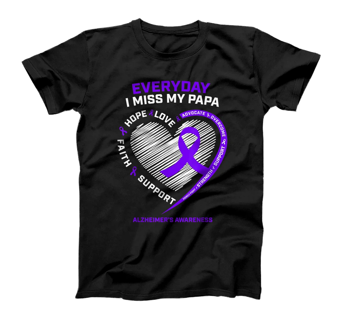 Grandpa Loving Memory Of Miss My Papa Alzheimers Awareness T-Shirt