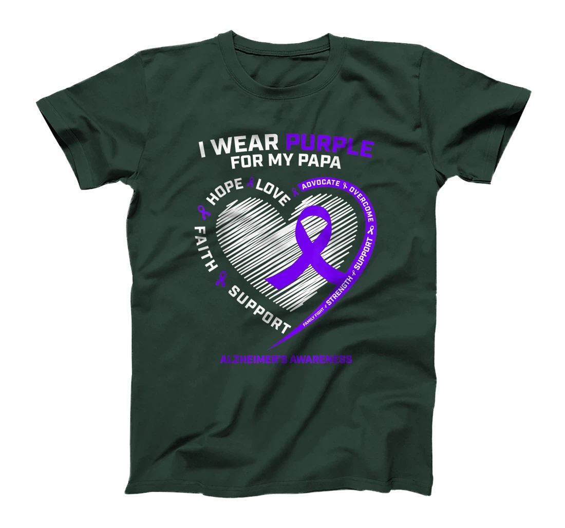 Purple Dementia Gift Great Grandpa Papa Alzheimers Awareness T-Shirt