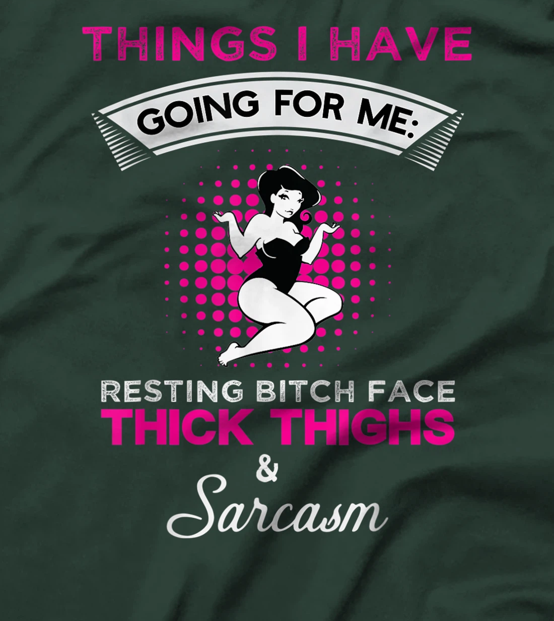 Thick Thighs & Sarcasm Curvy Women Plus Size Curves Gift T-Shirt
