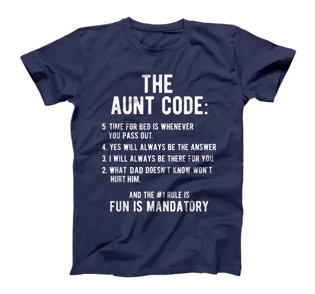 Aunt Gifts From Niece Nephew The Aunt Code Fun Auntie T-Shirt