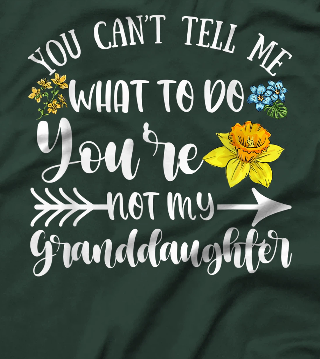You Can't Tell Me What To Do You're Not My Granddaughter Fun T-Shirt