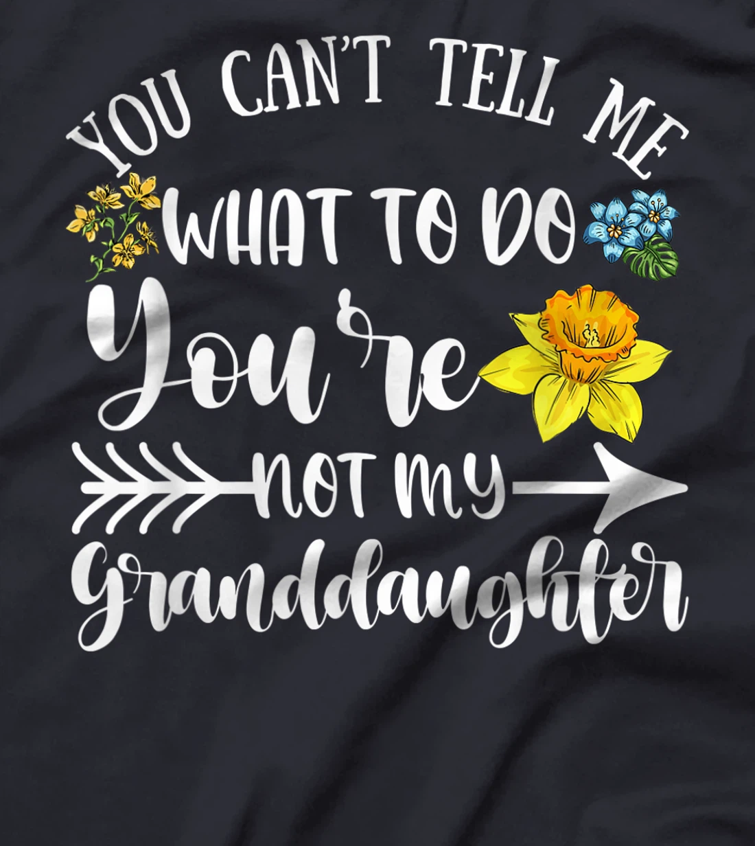 You Can't Tell Me What To Do You're Not My Granddaughter Fun T-Shirt
