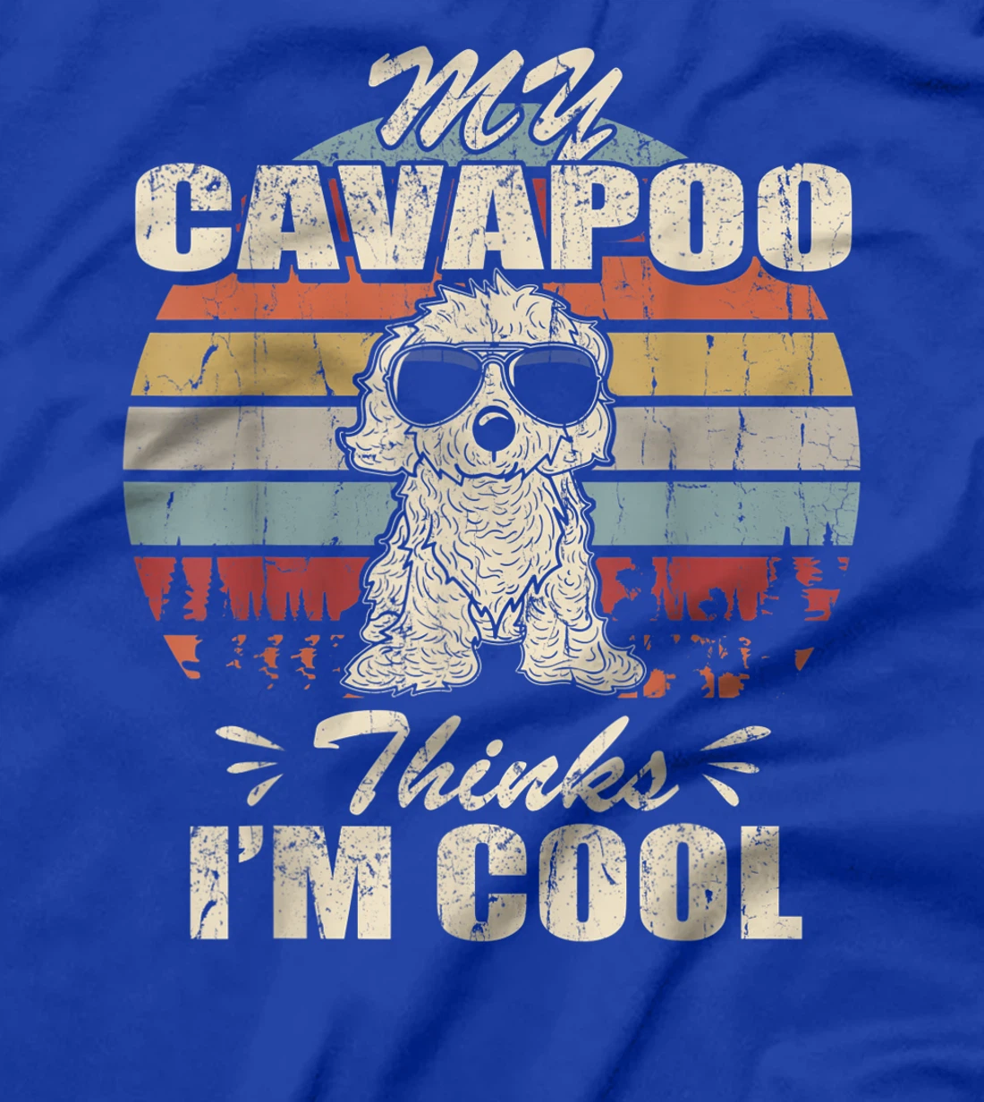 My Cavapoo thinks I'm Cool Vintage Retro funny T-Shirt