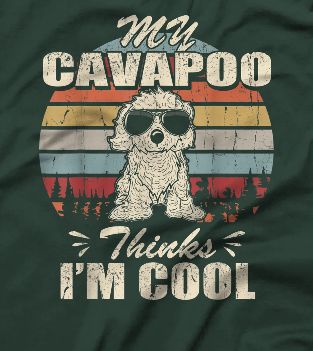 My Cavapoo thinks I'm Cool Vintage Retro funny T-Shirt