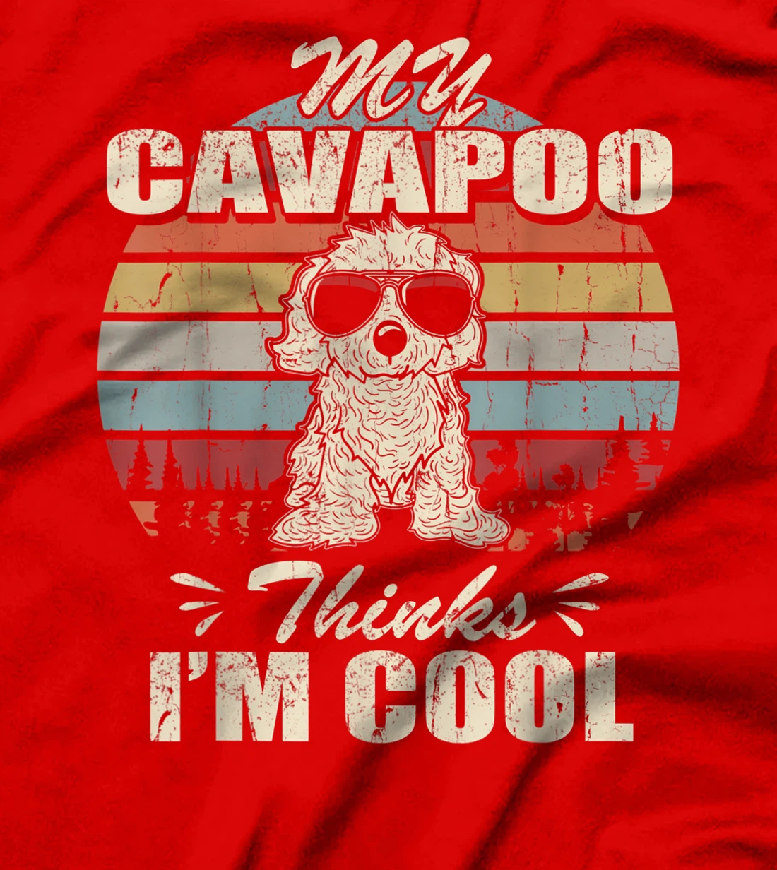 My Cavapoo thinks I'm Cool Vintage Retro funny T-Shirt