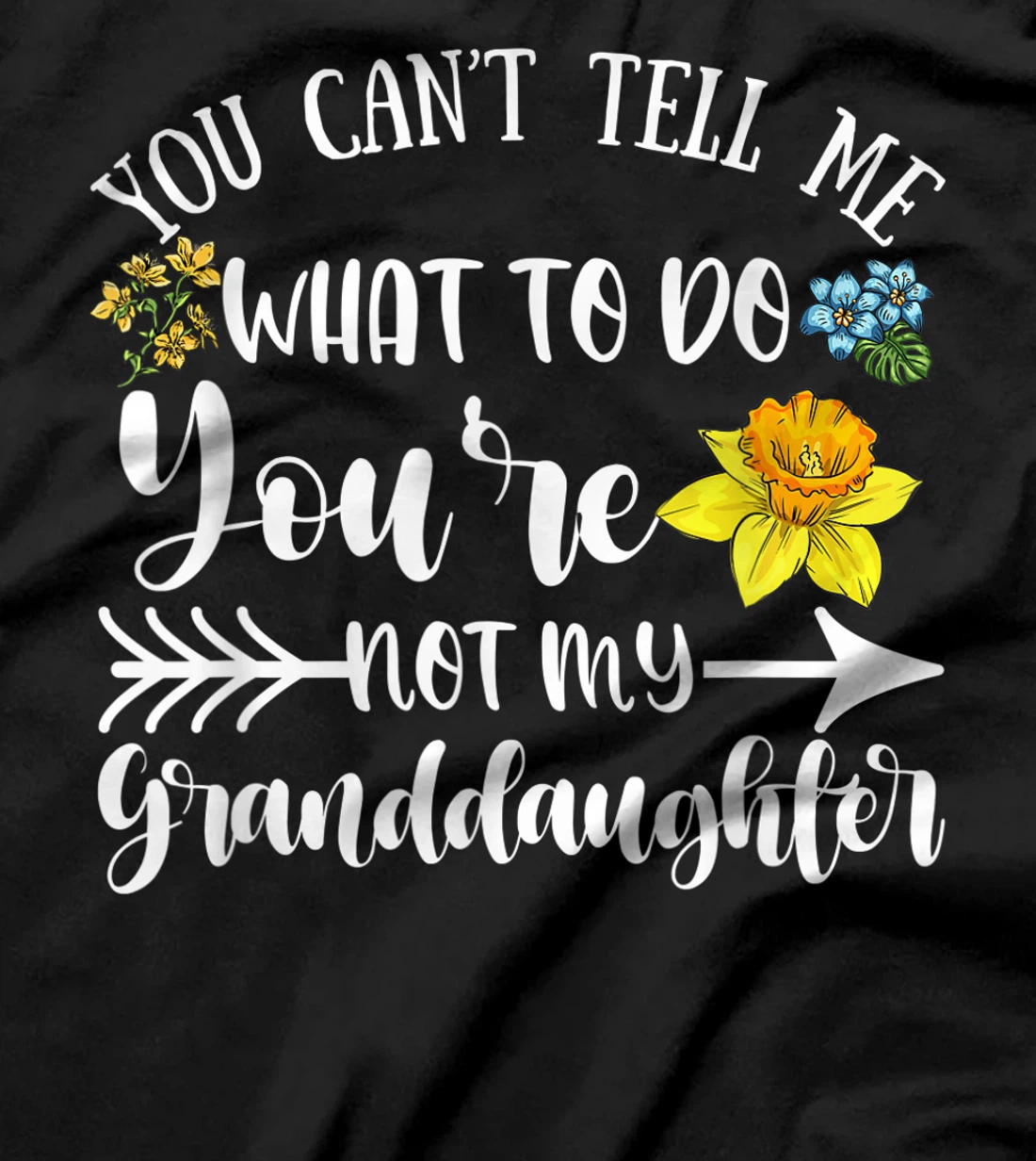 You Can't Tell Me What To Do You're Not My Granddaughter Fun T-Shirt