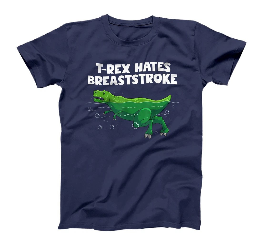 Funny T-Rex Gift Men Women Cool Dino Swimming Breaststroke T-Shirt