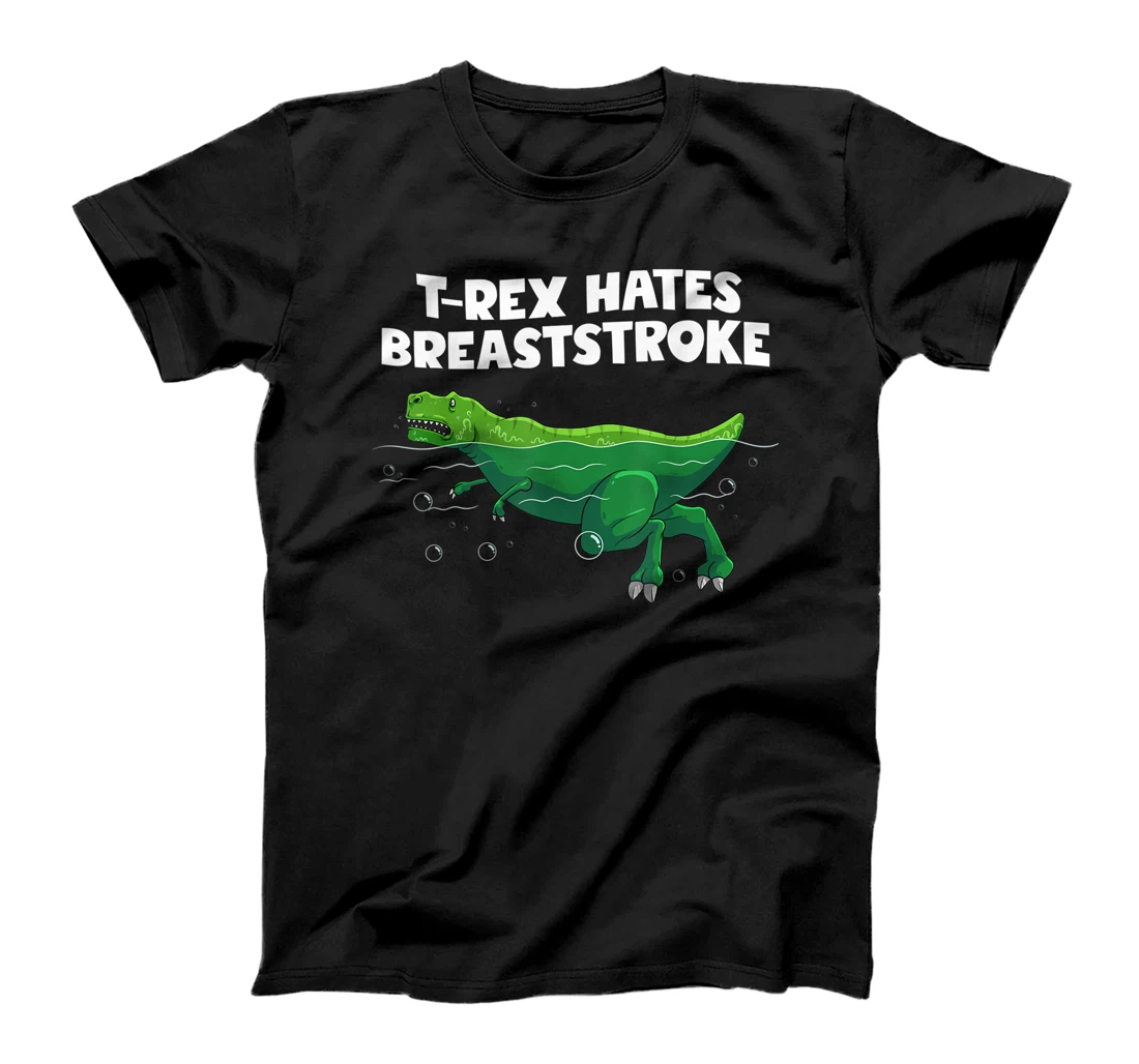 Funny T-Rex Gift Men Women Cool Dino Swimming Breaststroke T-Shirt