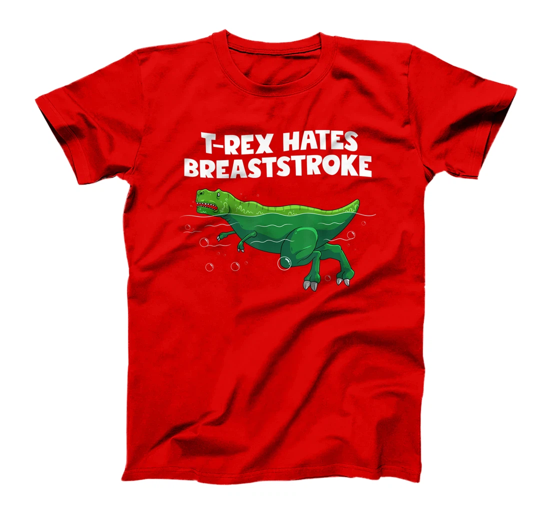 Funny T-Rex Gift Men Women Cool Dino Swimming Breaststroke T-Shirt