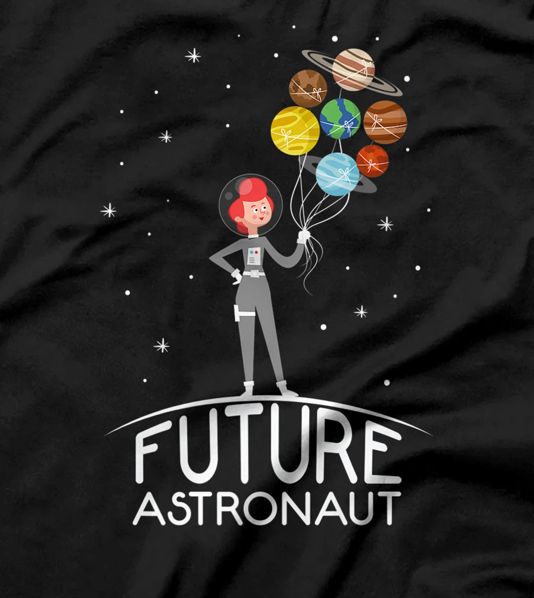 Future Astronaut With Planets Funny Quote For Girl Premium T-Shirt