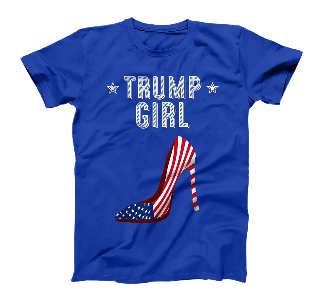 Funny Trump Girl Gift | Cute High Heel American Flag Women T-Shirt