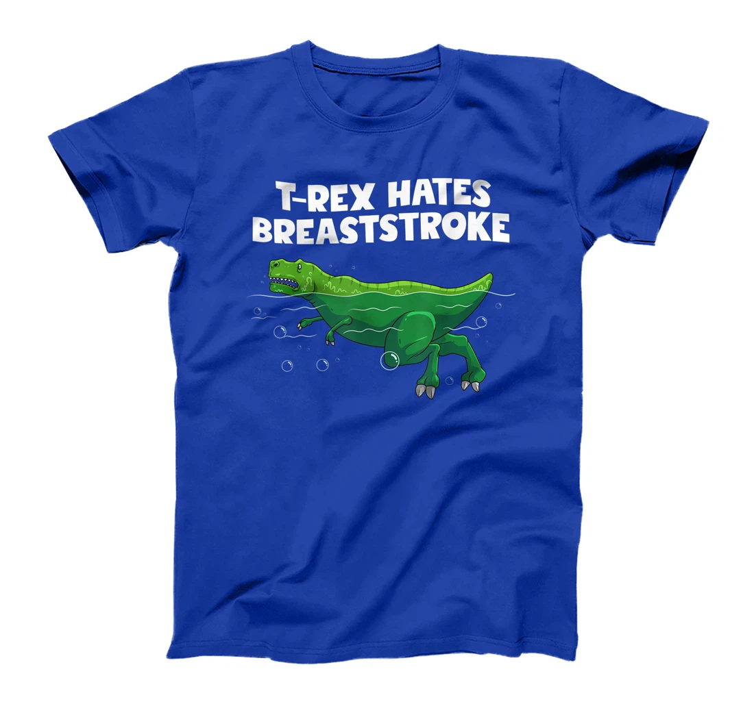 Funny T-Rex Gift Men Women Cool Dino Swimming Breaststroke T-Shirt
