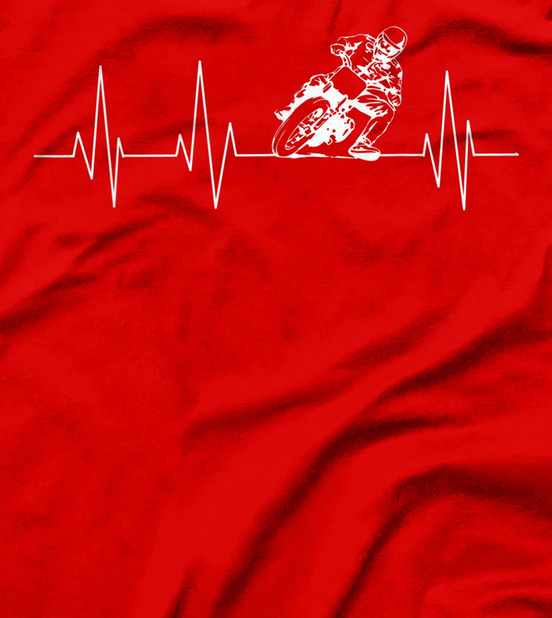 Funny Heartbeat Flat Track Motorcycle Gift Cool Dirt Racer T-Shirt