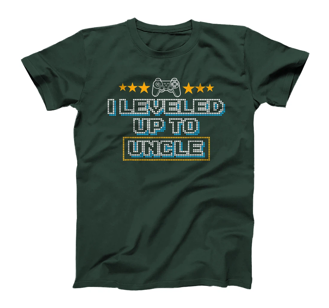 Funny I Leveled Up To Uncle Gift | Cute Video Gamer Men Boys T-Shirt
