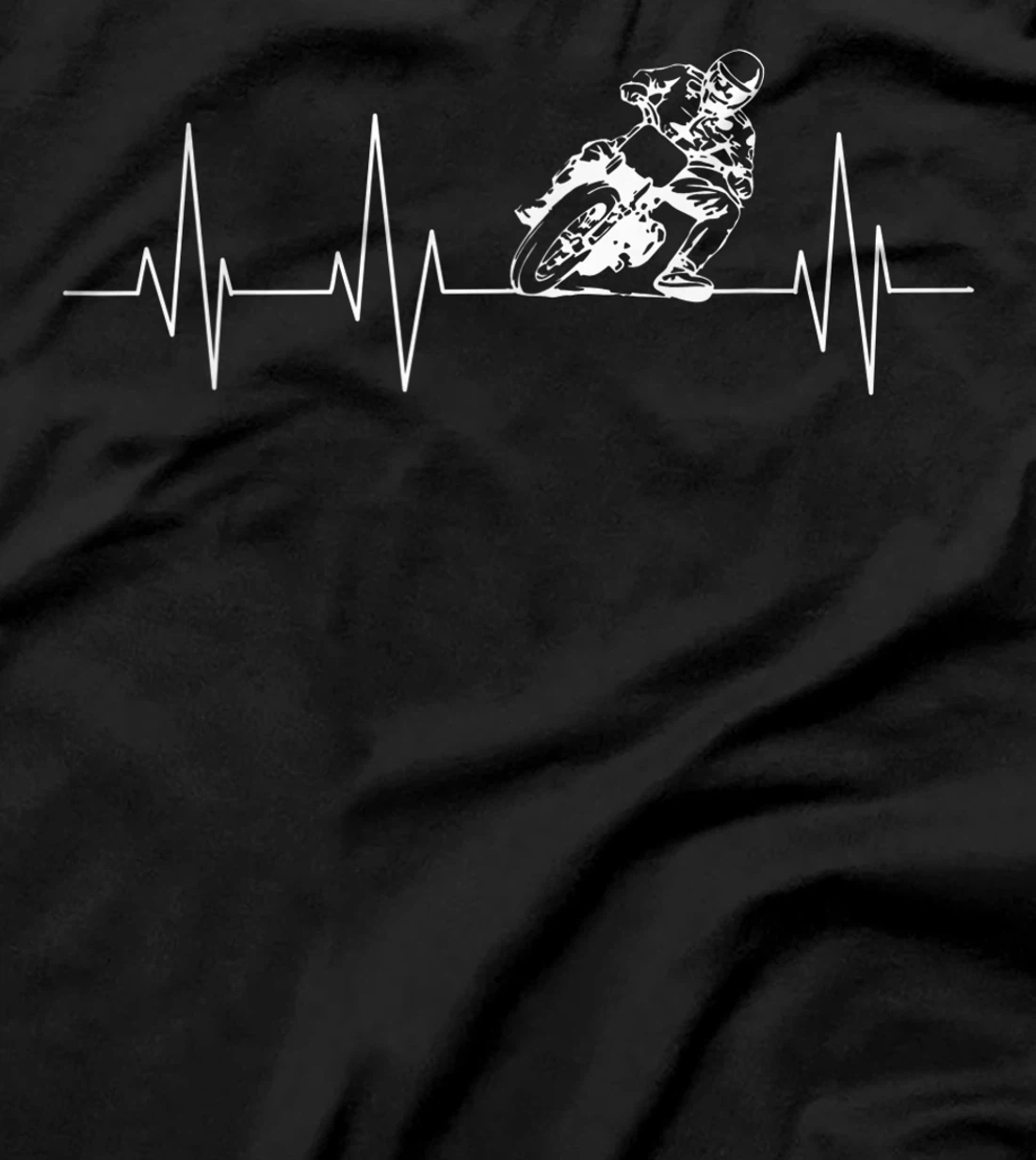 Funny Heartbeat Flat Track Motorcycle Gift Cool Dirt Racer T-Shirt