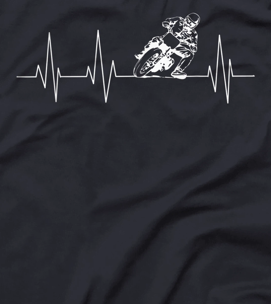 Funny Heartbeat Flat Track Motorcycle Gift Cool Dirt Racer T-Shirt