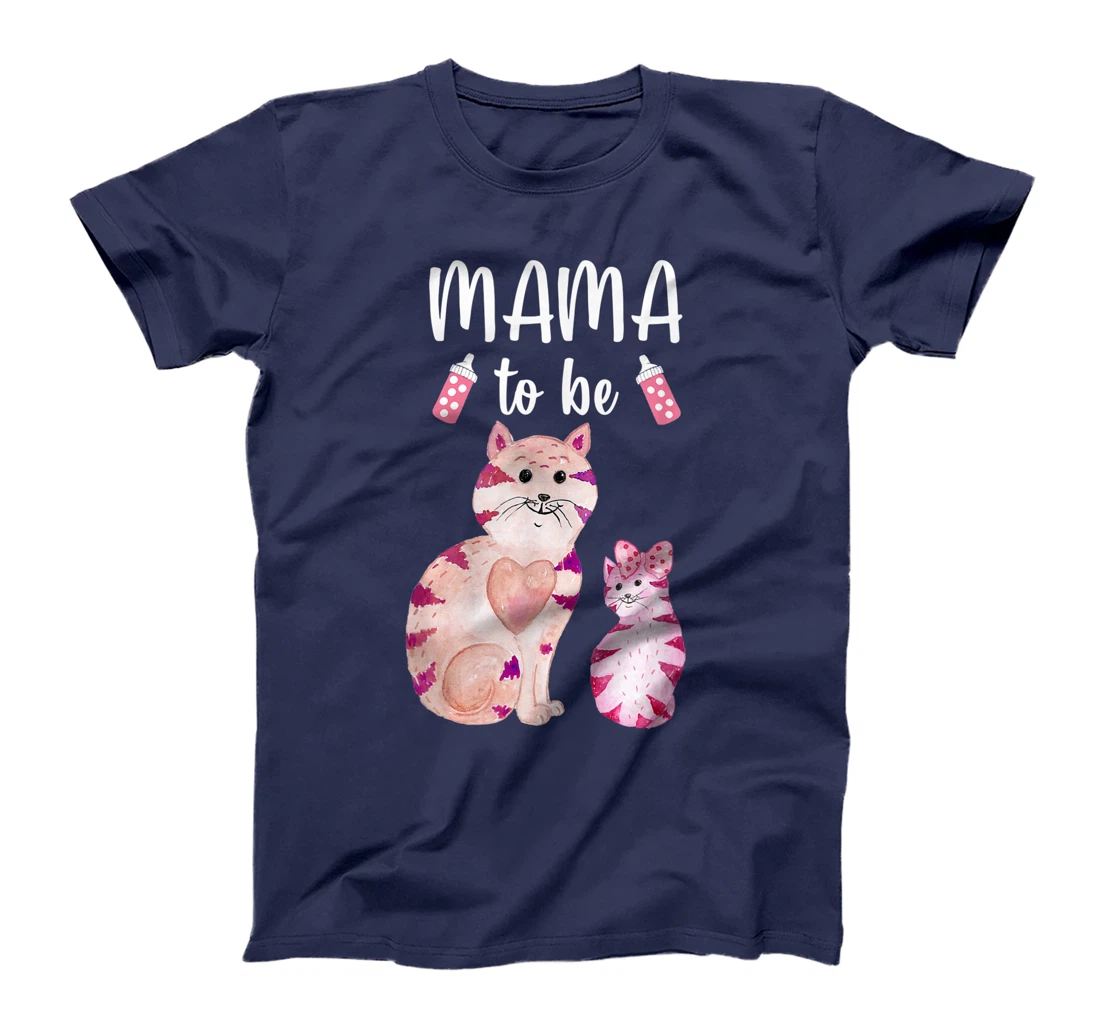 Mama To Be Cat Baby Shower For Girl T-Shirt