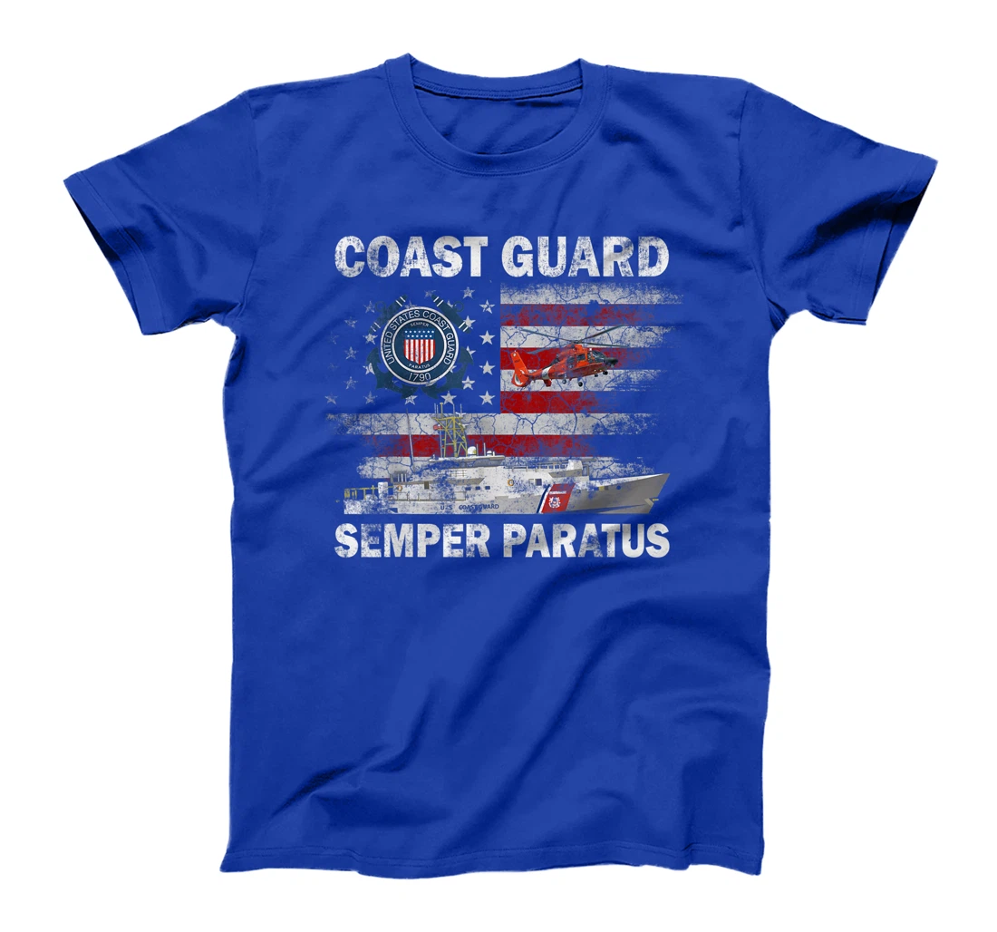 U.S. Coast Guard Shirt USCG SEMPER PARATUS Flag Vintage T-Shirt