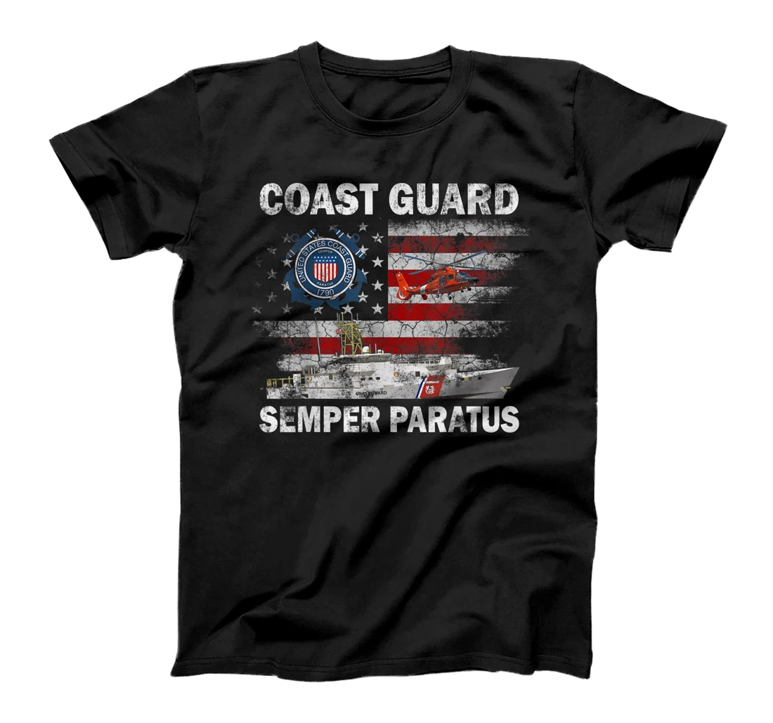 U.S. Coast Guard Shirt USCG SEMPER PARATUS Flag Vintage T-Shirt