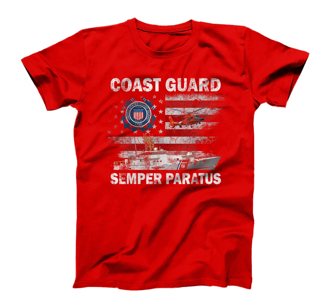U.S. Coast Guard Shirt USCG SEMPER PARATUS Flag Vintage T-Shirt