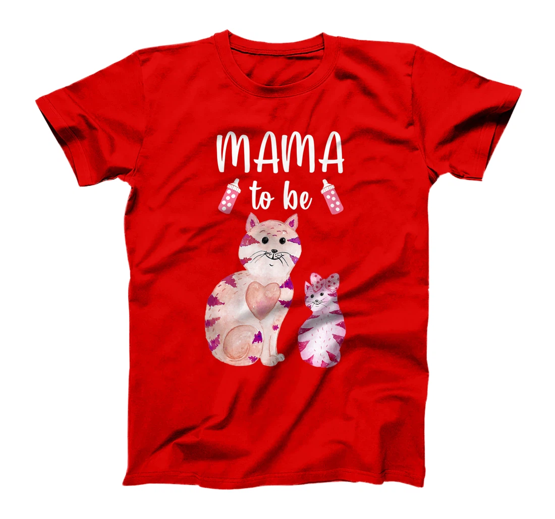 Mama To Be Cat Baby Shower For Girl T-Shirt