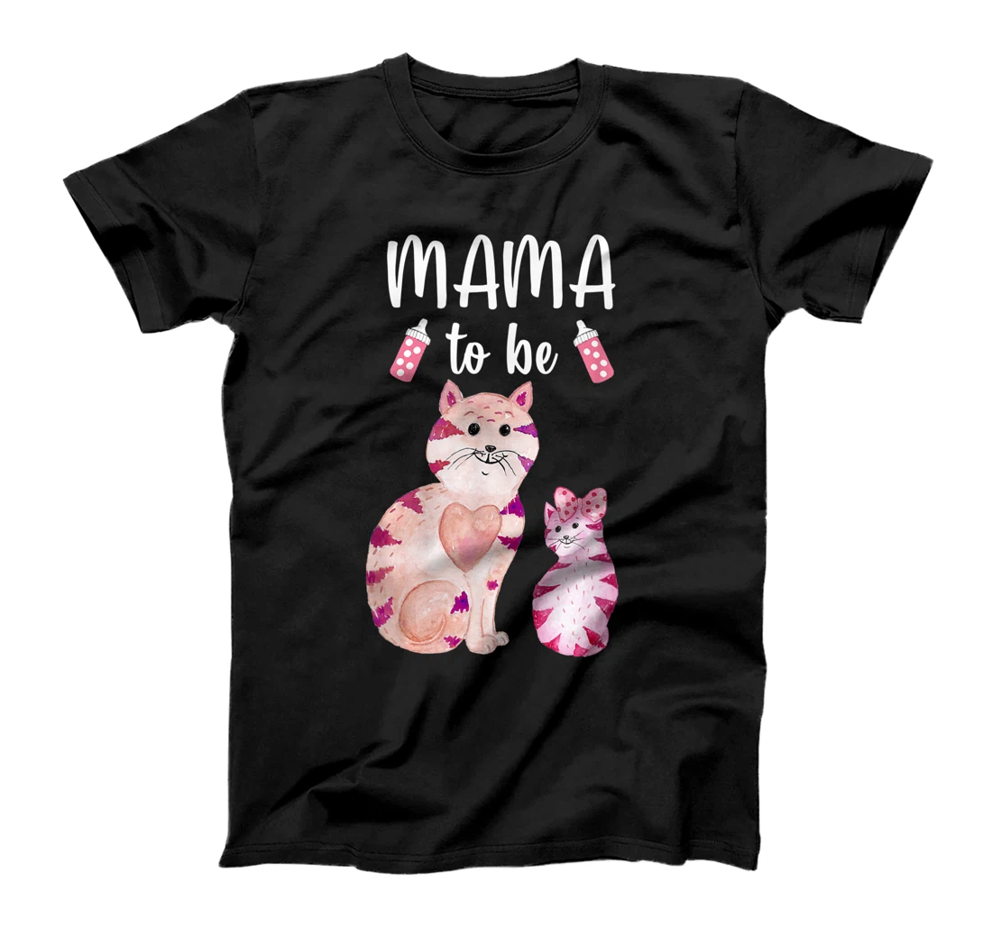 Mama To Be Cat Baby Shower For Girl T-Shirt