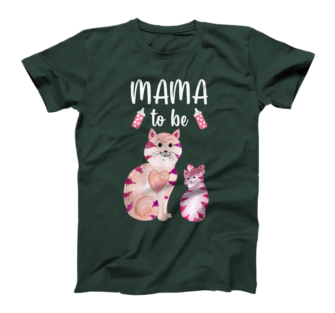 Mama To Be Cat Baby Shower For Girl T-Shirt