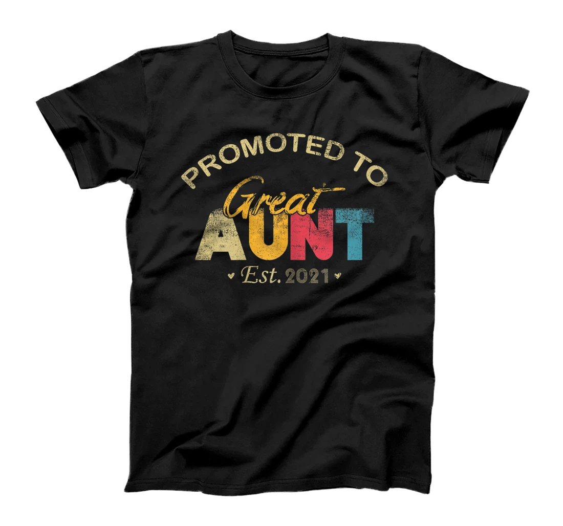 Womens Promoted To Great Aunt Est 2021 Vintage Gifts T-Shirt