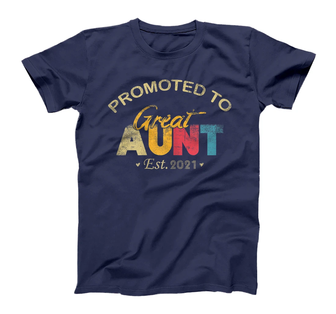 Womens Promoted To Great Aunt Est 2021 Vintage Gifts T-Shirt