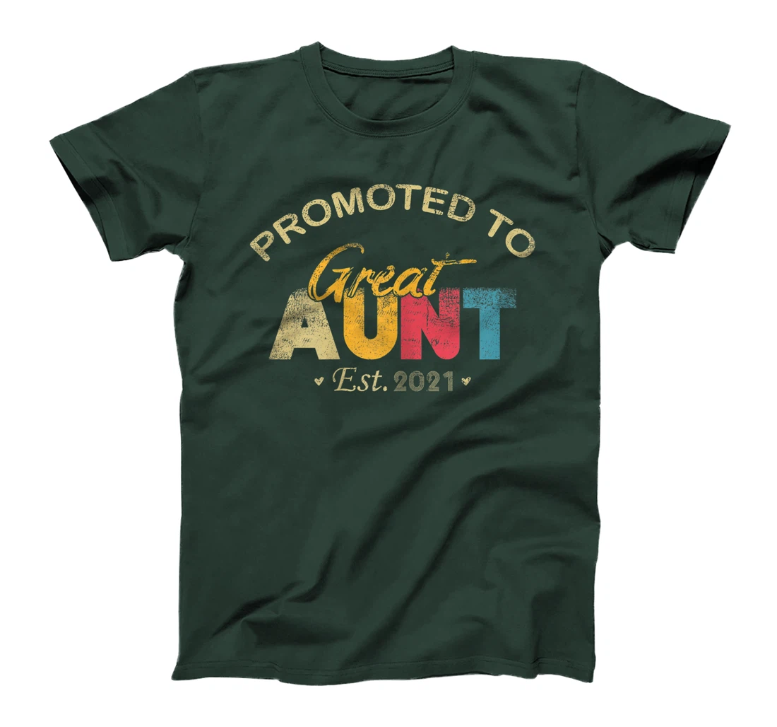Womens Promoted To Great Aunt Est 2021 Vintage Gifts T-Shirt