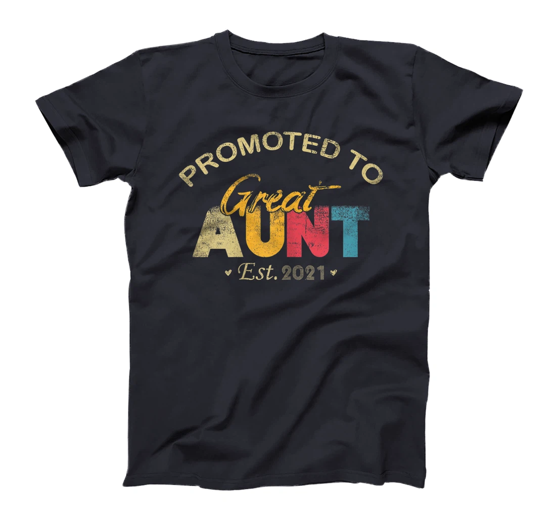 Womens Promoted To Great Aunt Est 2021 Vintage Gifts T-Shirt