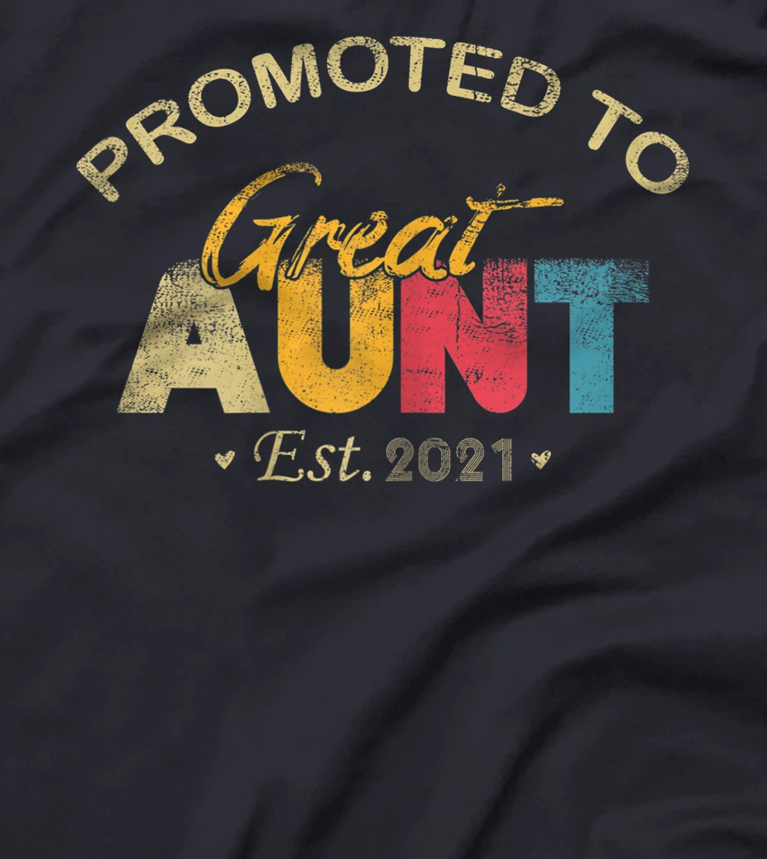 Womens Promoted To Great Aunt Est 2021 Vintage Gifts T-Shirt