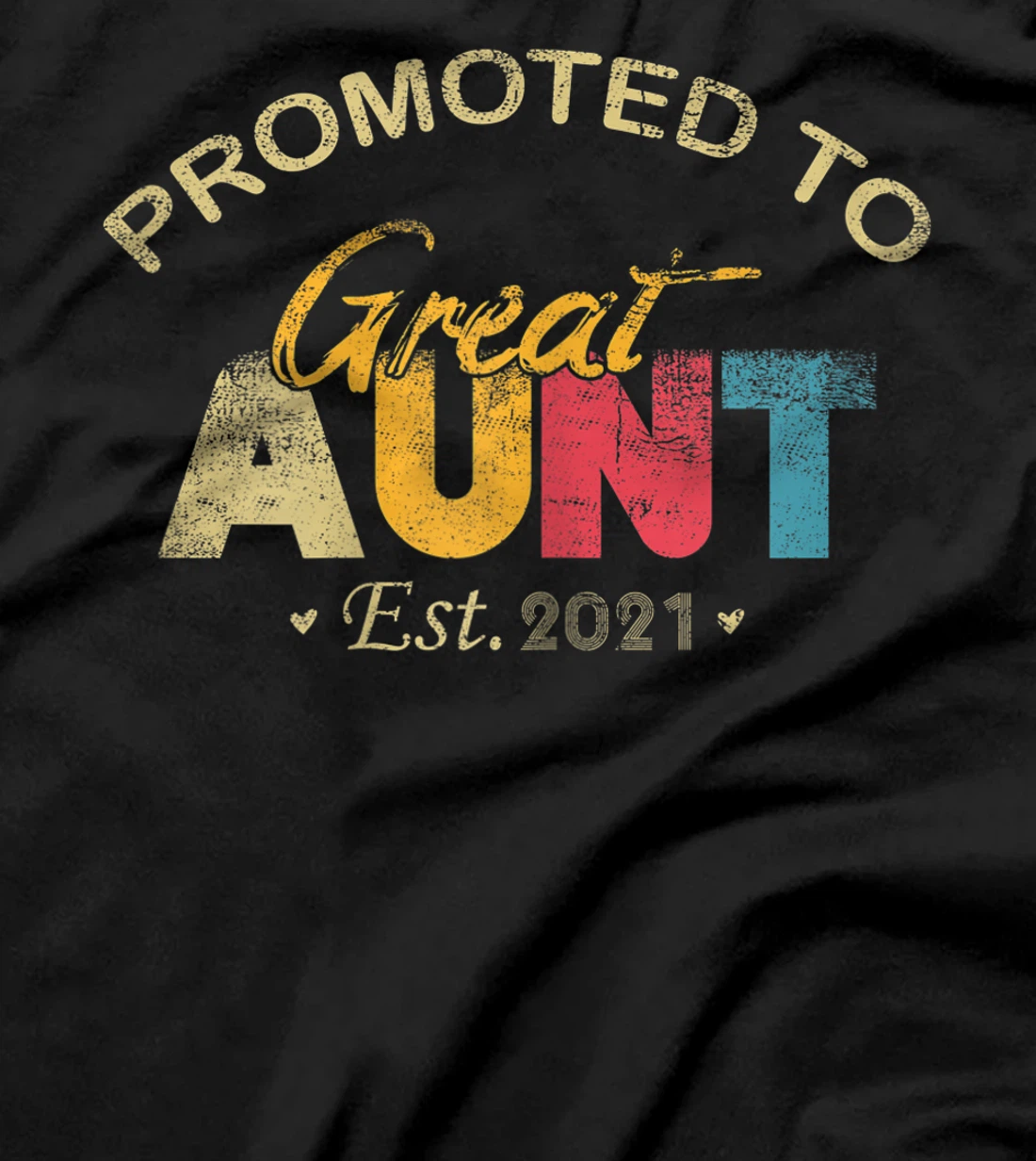 Womens Promoted To Great Aunt Est 2021 Vintage Gifts T-Shirt