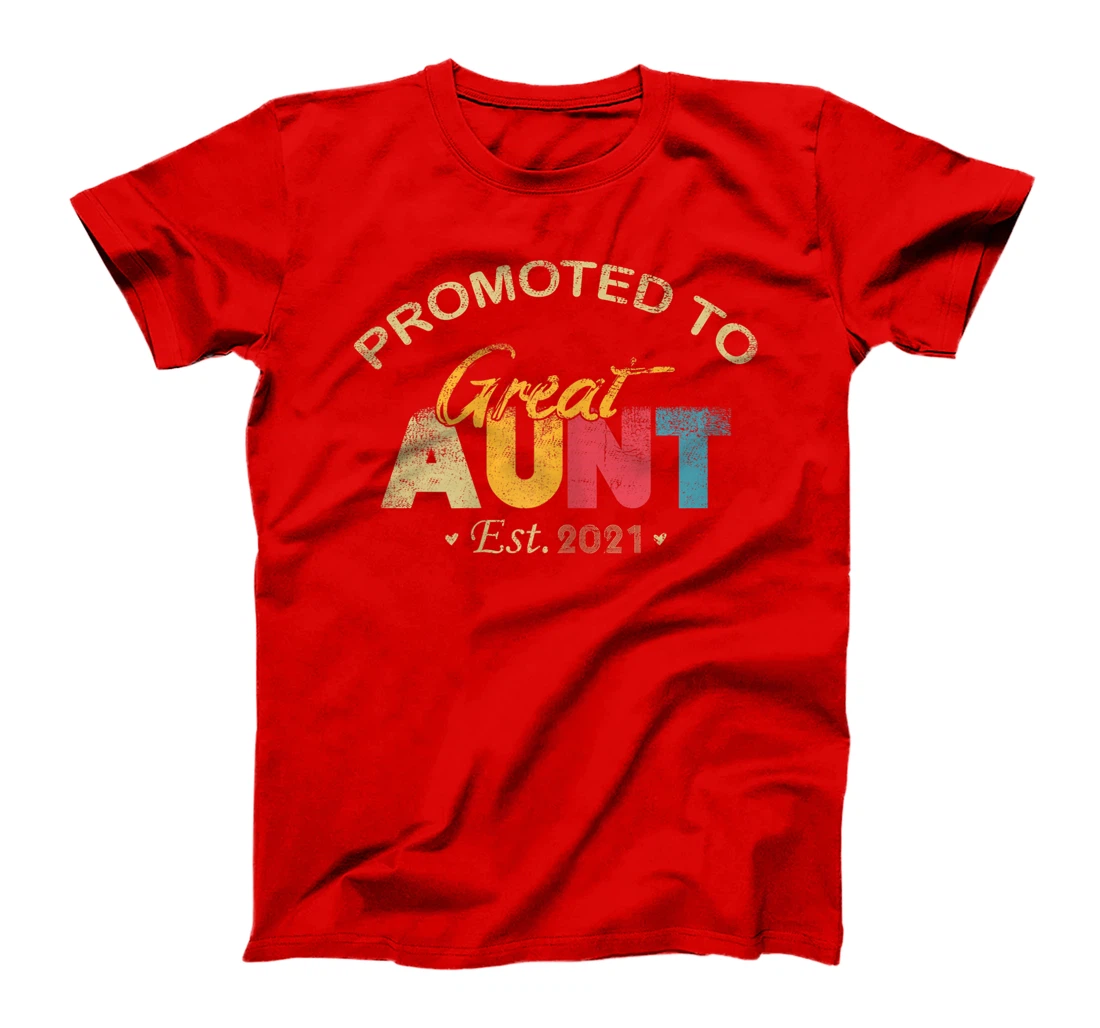Womens Promoted To Great Aunt Est 2021 Vintage Gifts T-Shirt
