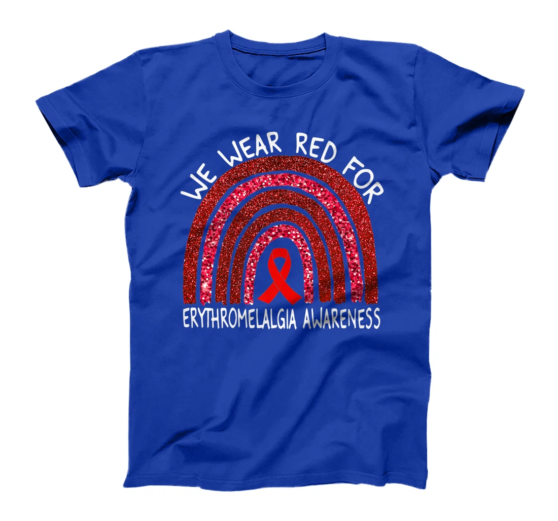 We Wear Red For Erythromelalgia Awareness Rainbow Gift Premium T-Shirt