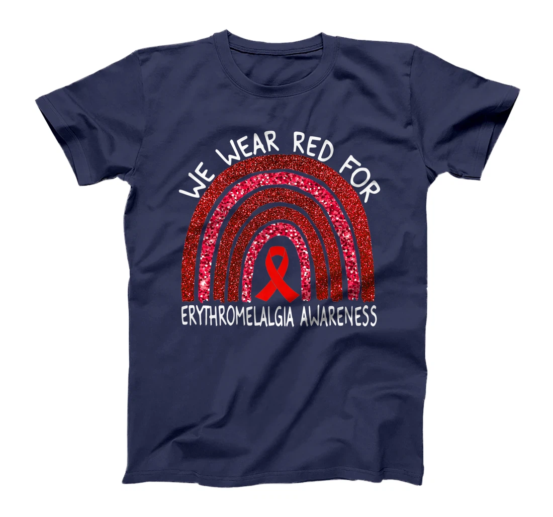 We Wear Red For Erythromelalgia Awareness Rainbow Gift Premium T-Shirt