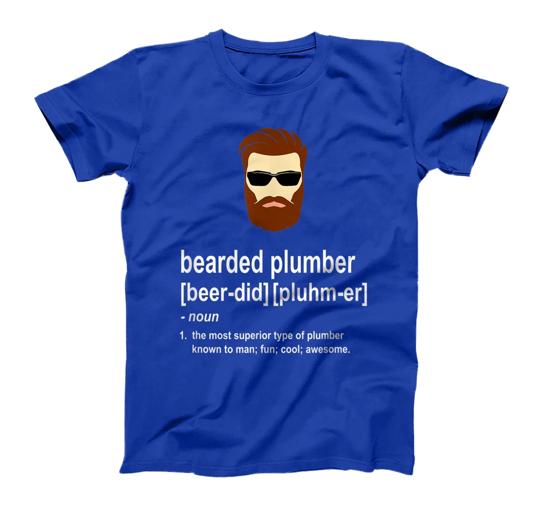 Mens Funny Brown Beard Plumber Gift for Men Son of a Plumber T-Shirt