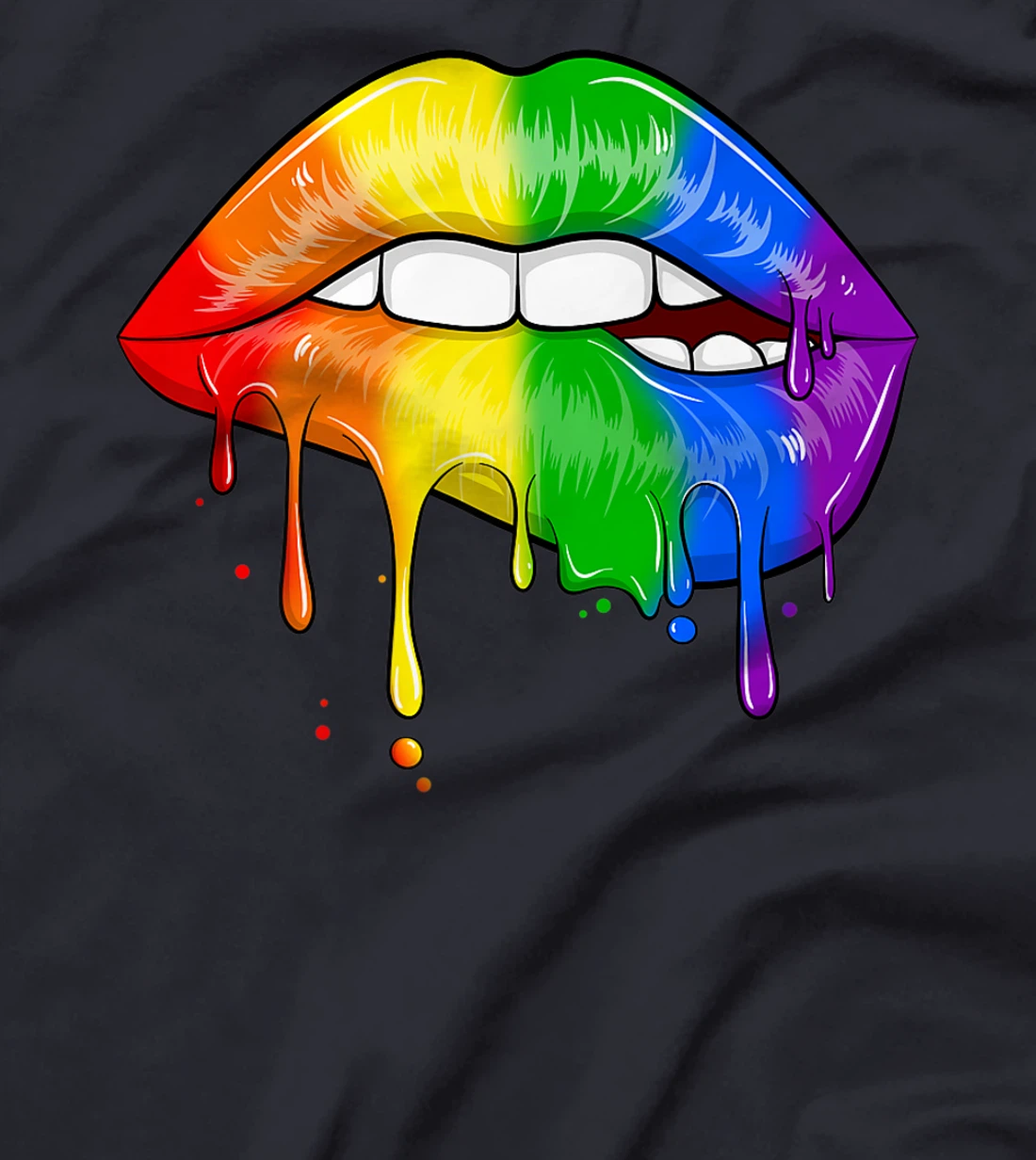 LGBT Rainbow Lip Gay Pride Lips Rainbow Flag Premium T-Shirt