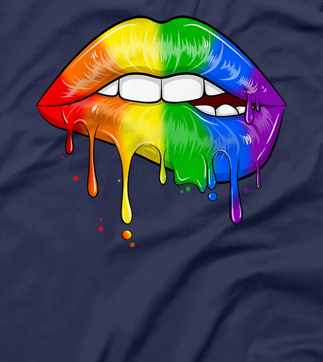 LGBT Rainbow Lip Gay Pride Lips Rainbow Flag Premium T-Shirt
