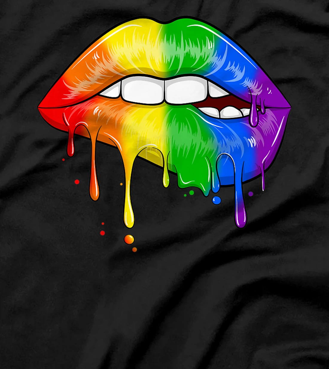 LGBT Rainbow Lip Gay Pride Lips Rainbow Flag Premium T-Shirt
