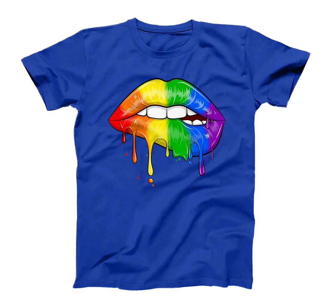 LGBT Rainbow Lip Gay Pride Lips Rainbow Flag Premium T-Shirt