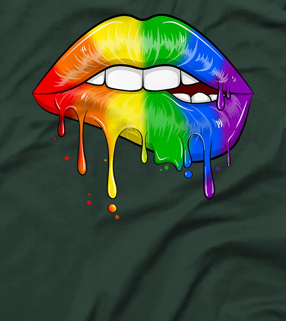 LGBT Rainbow Lip Gay Pride Lips Rainbow Flag Premium T-Shirt