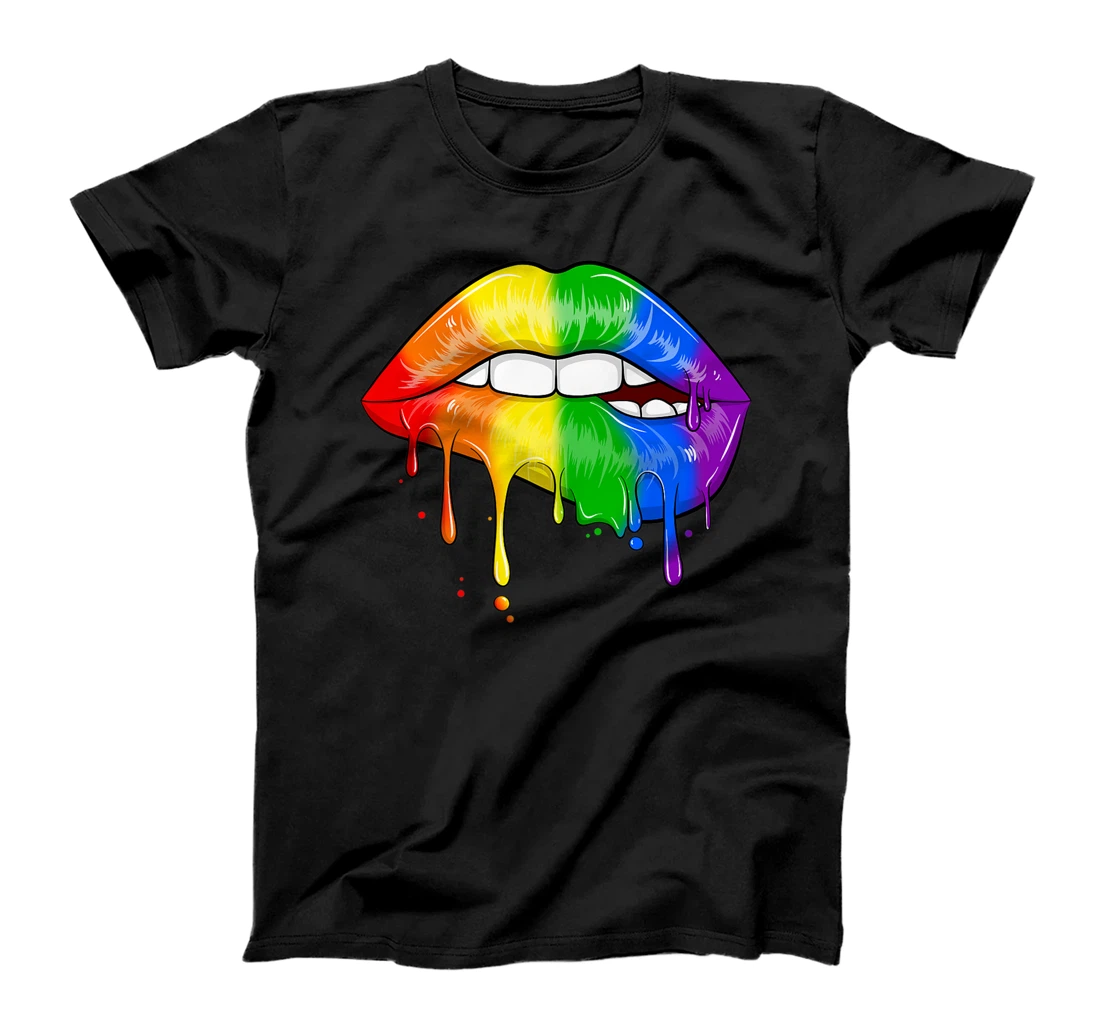 LGBT Rainbow Lip Gay Pride Lips Rainbow Flag Premium T-Shirt