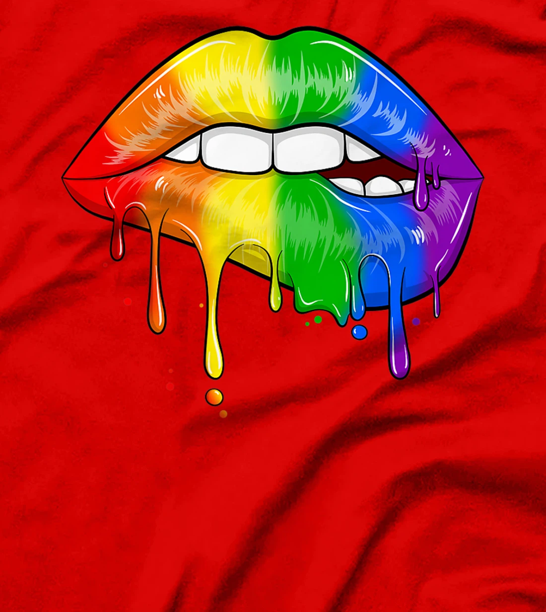 LGBT Rainbow Lip Gay Pride Lips Rainbow Flag Premium T-Shirt