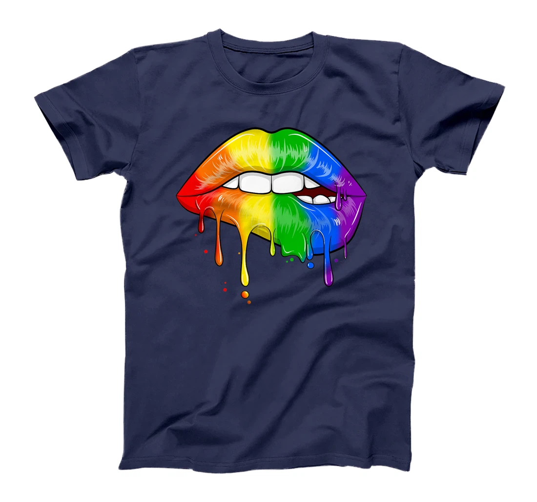 LGBT Rainbow Lip Gay Pride Lips Rainbow Flag Premium T-Shirt