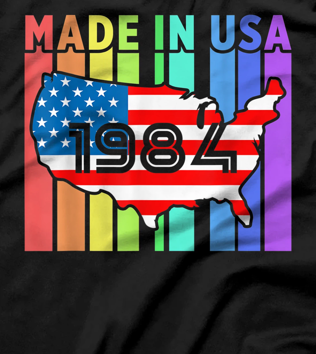 Born In USA Proud American Flag 1984 United States Country T-Shirt