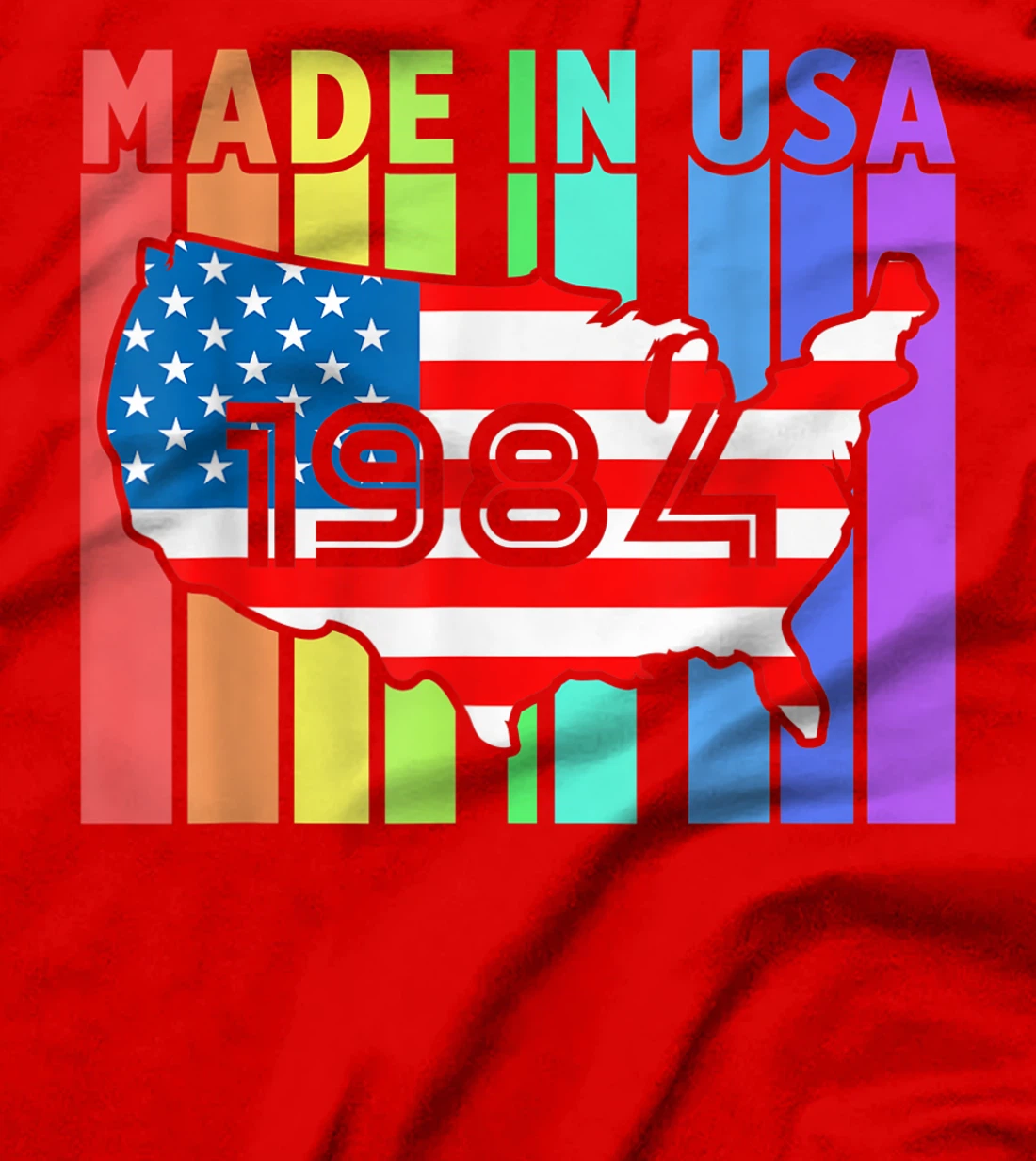 Born In USA Proud American Flag 1984 United States Country T-Shirt