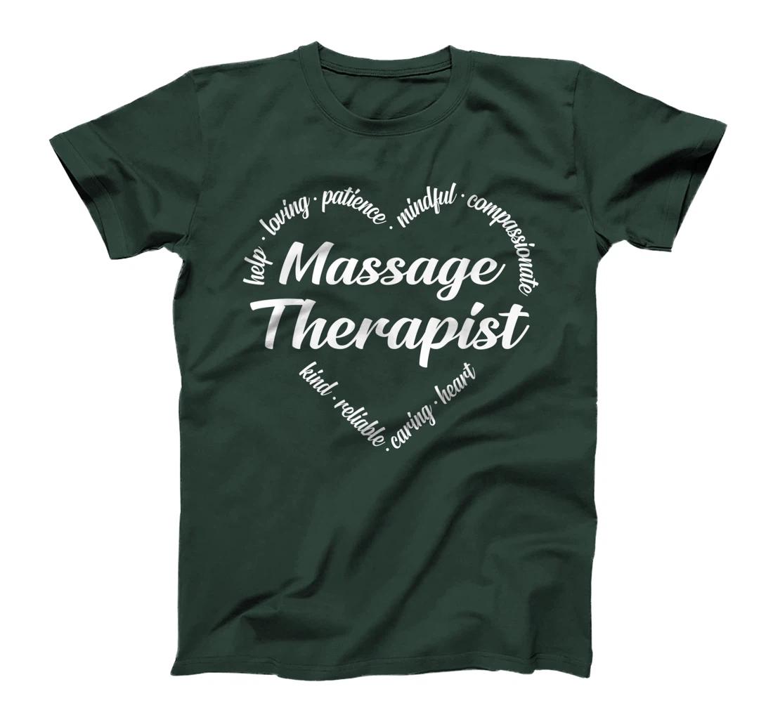 Massage Therapist Heart Word Cloud T-Shirt